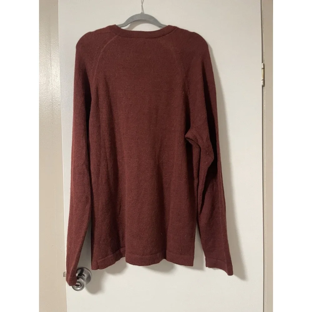 Paka The Crew Sweater Men XL Red Burgundy Royal Alpaca Blend Handmade Raglan